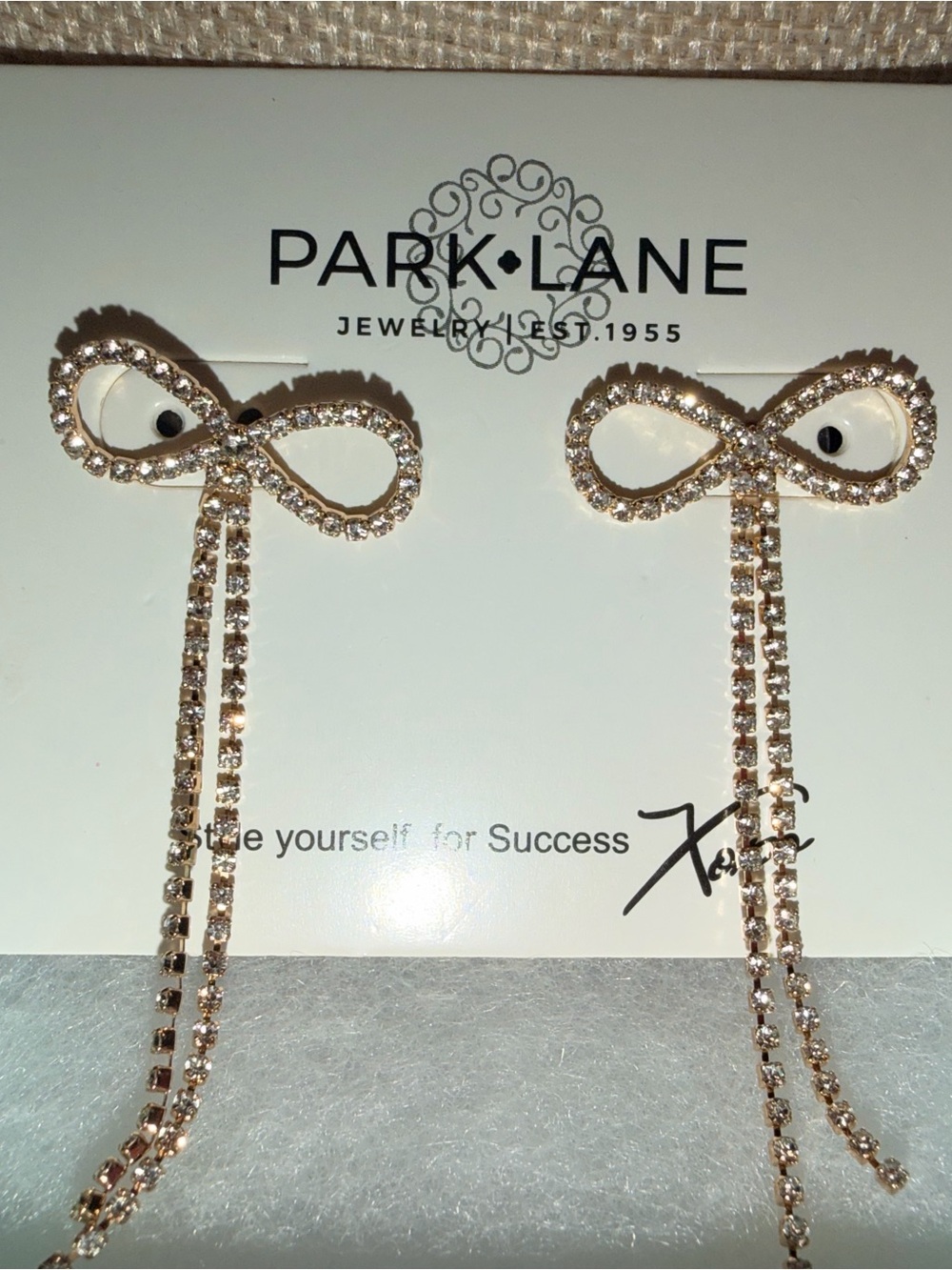 Park Lane Santa baby gold Bow Drop Earrings